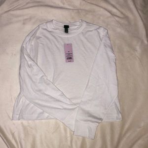 PLAIN LONG SLEEVE WHITE TOP, NEW WITH TAGS!